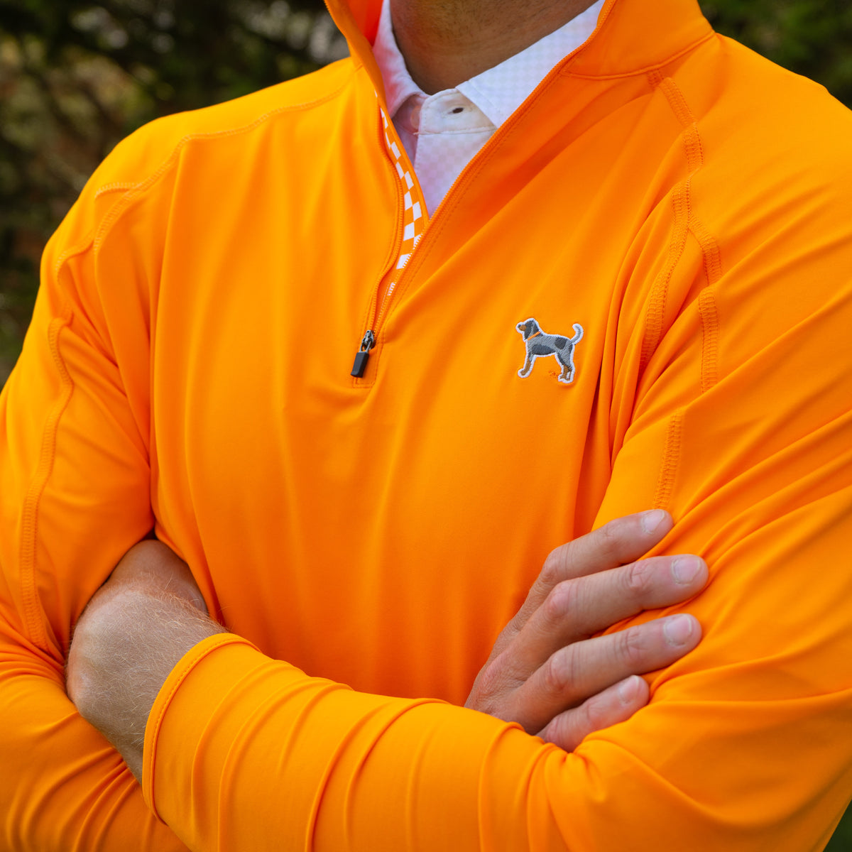 Orange Bluetick Sport Pullover