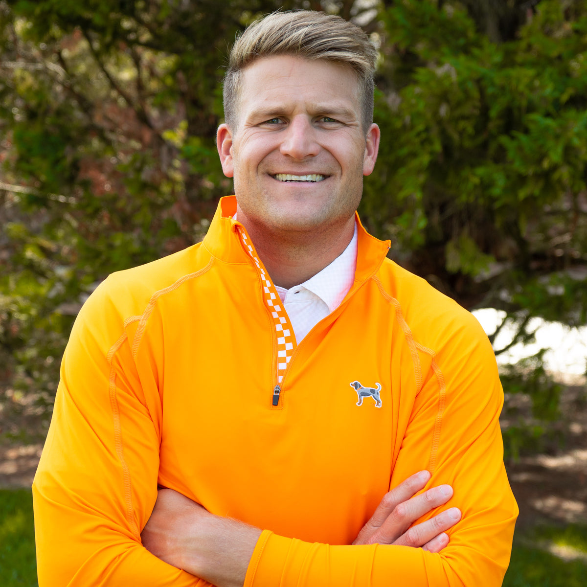 Orange Bluetick Sport Pullover
