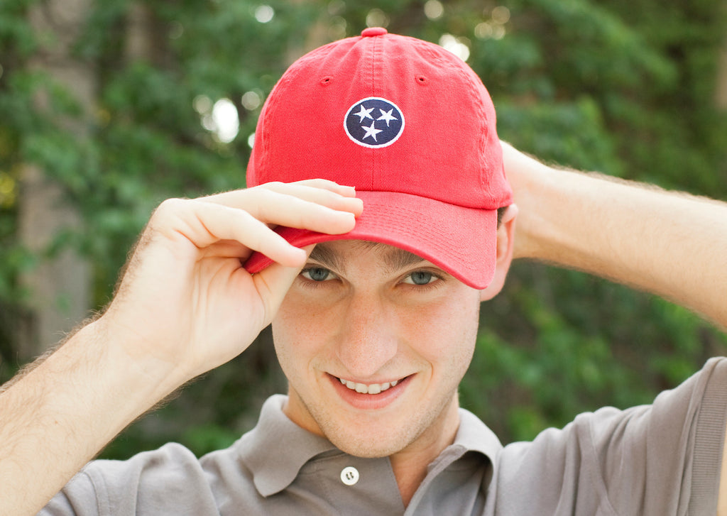 Red Tennessee Tristar Flag Hat State Volunteer Traditions