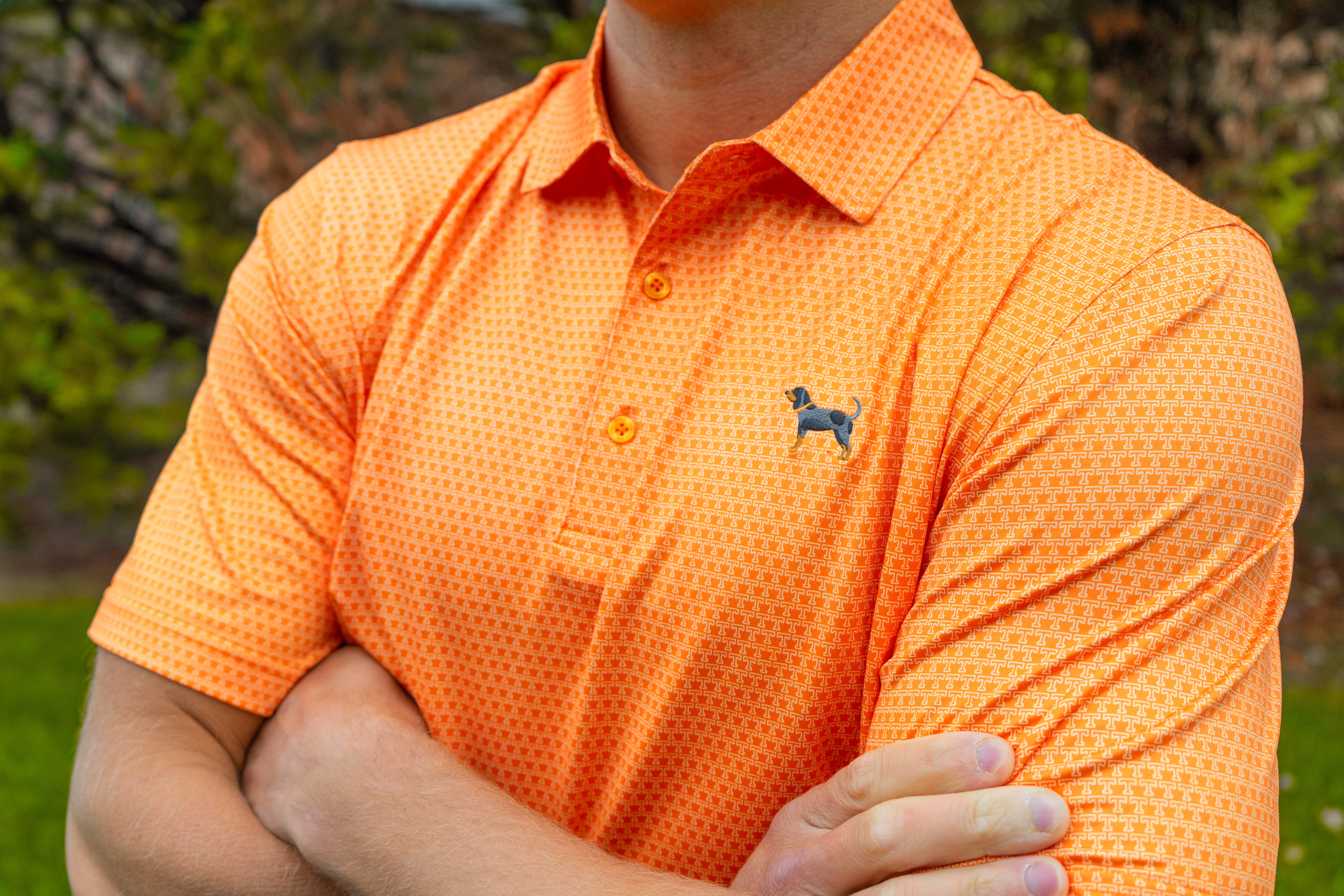 Orange All Power T Bluetick Polo