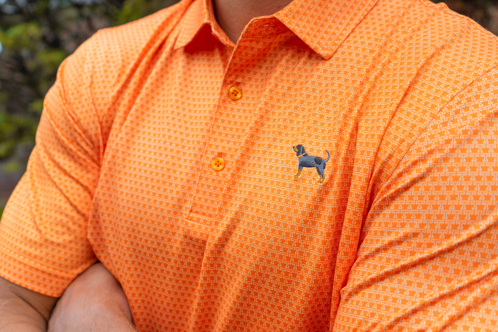 Orange All Power T Bluetick Polo