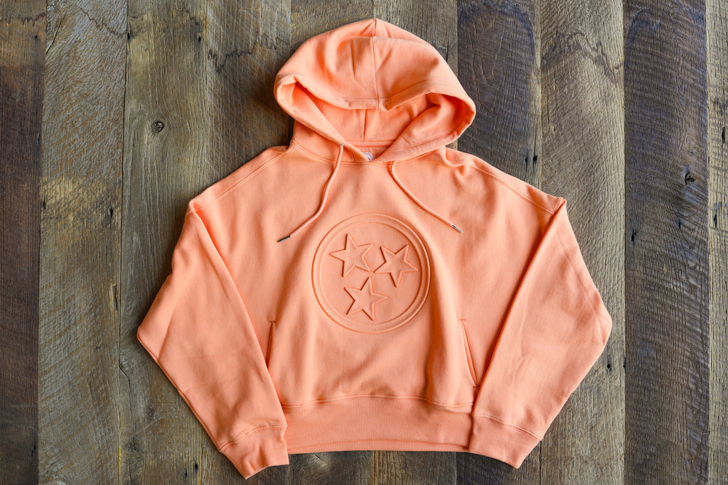 Tristar Embossed Cropped Hoodie