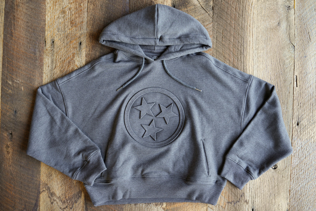 Tristar Embossed Cropped Hoodie