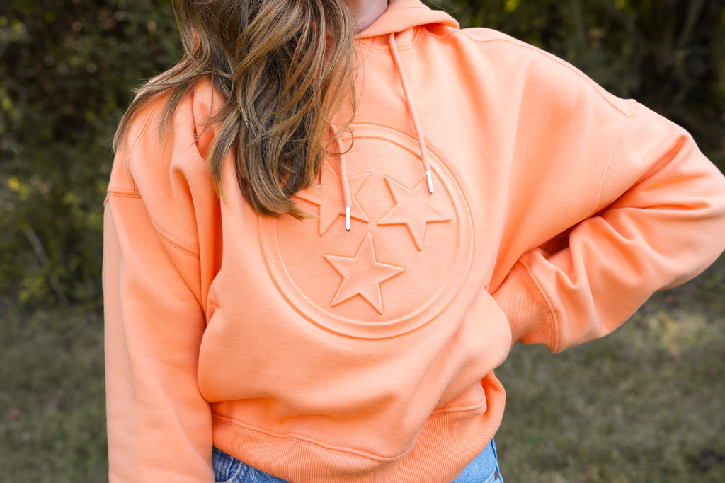 Tristar Embossed Cropped Hoodie