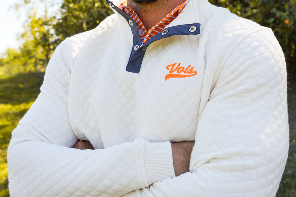 Script Vols Quilted Snap Pullovers