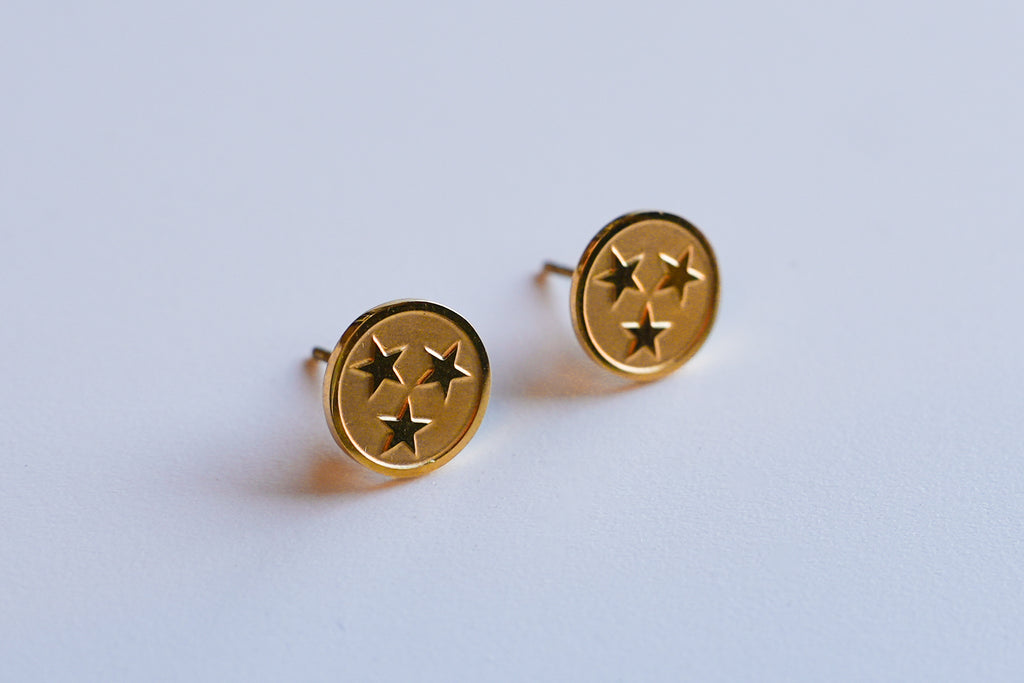Tristar Studded Earrings