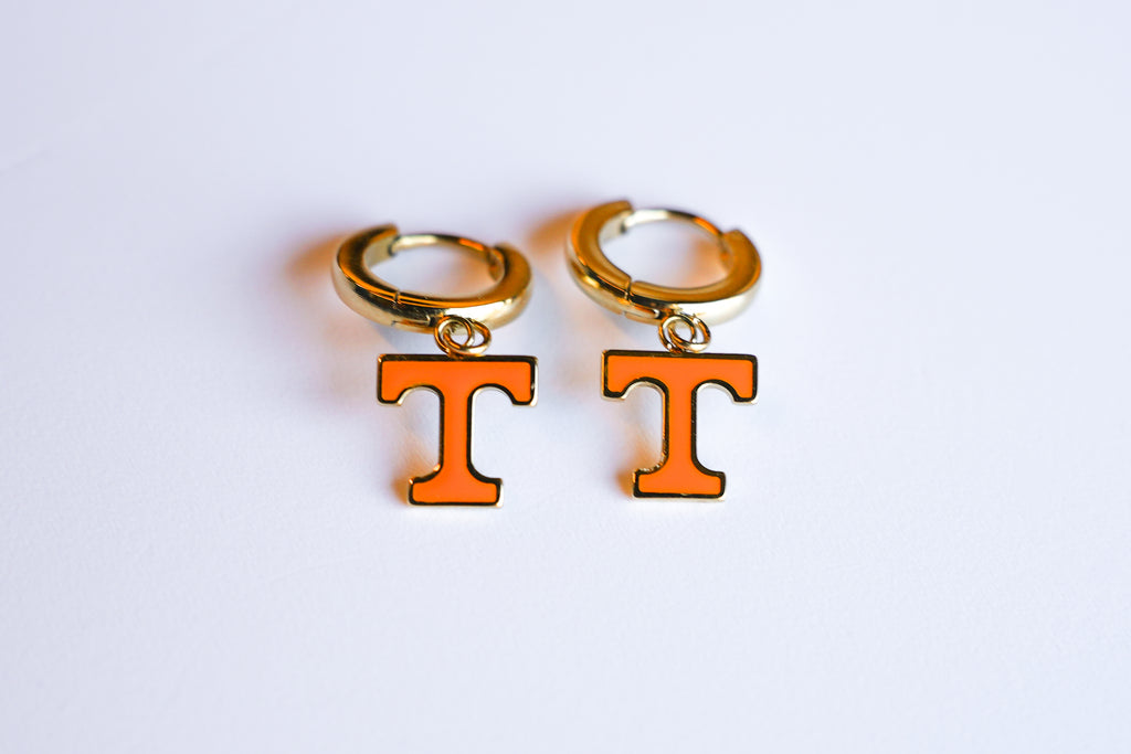 Power T Huggie Earrings