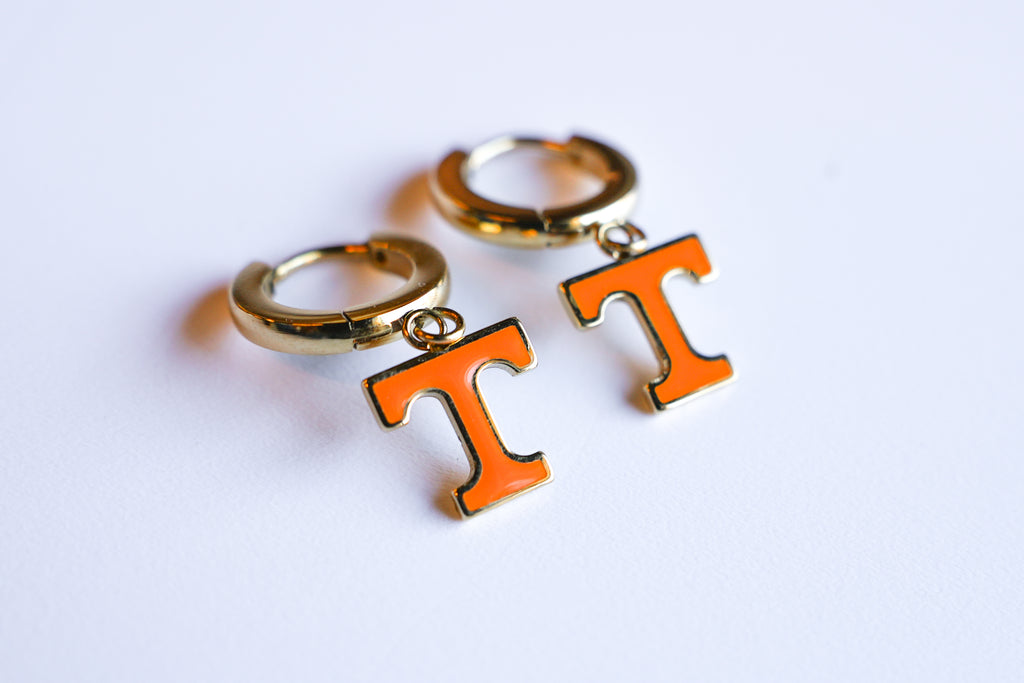 Power T Huggie Earrings