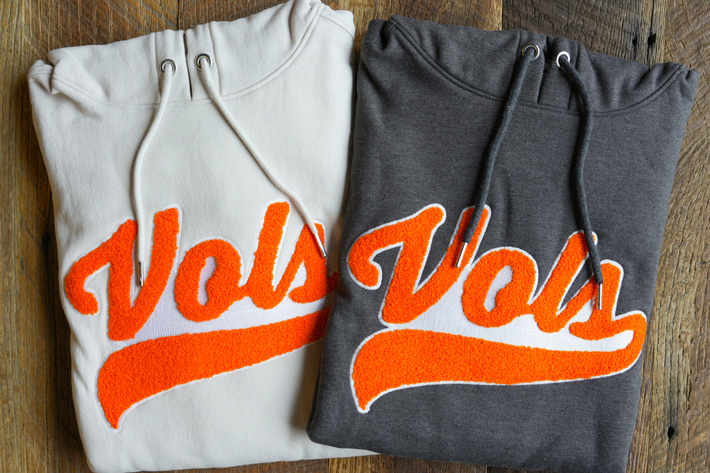 Script Vols Chenille Cropped Hoodie + Earrings Bundle