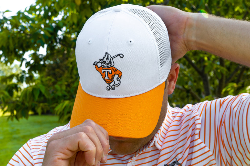 Golfin' Smokey White/Orange Promesh Hat