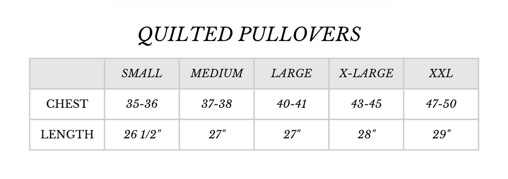 Bluetick Quilted Pullovers
