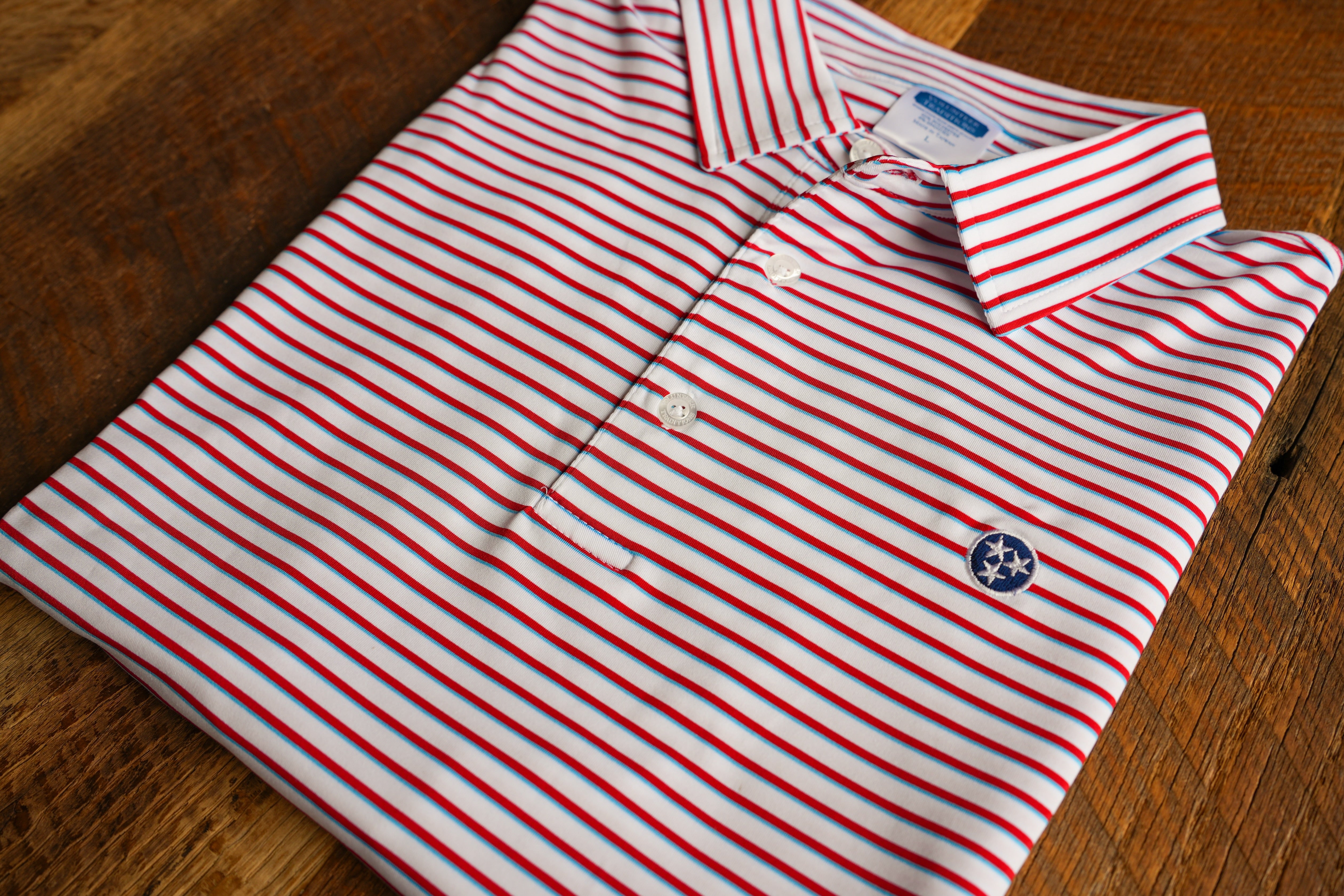 Tennessee State Tristar Premier Stripe Polo by Volunteer Traditions