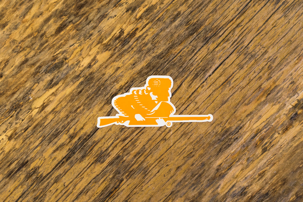 University of Tennessee Licensed Decal Stickers on Wood. Orange Rifleman Decal.