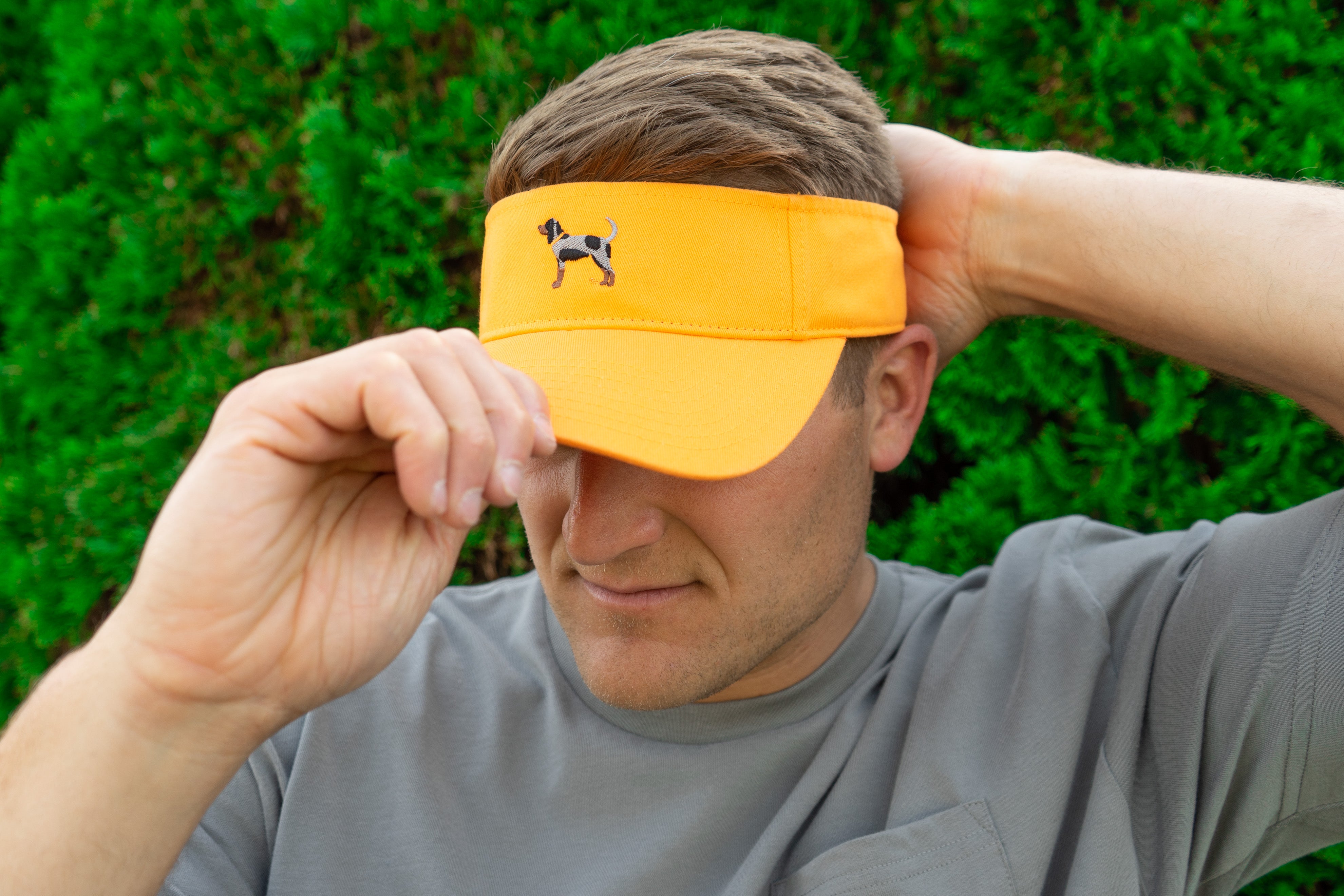 Orange Bluetick Visor 