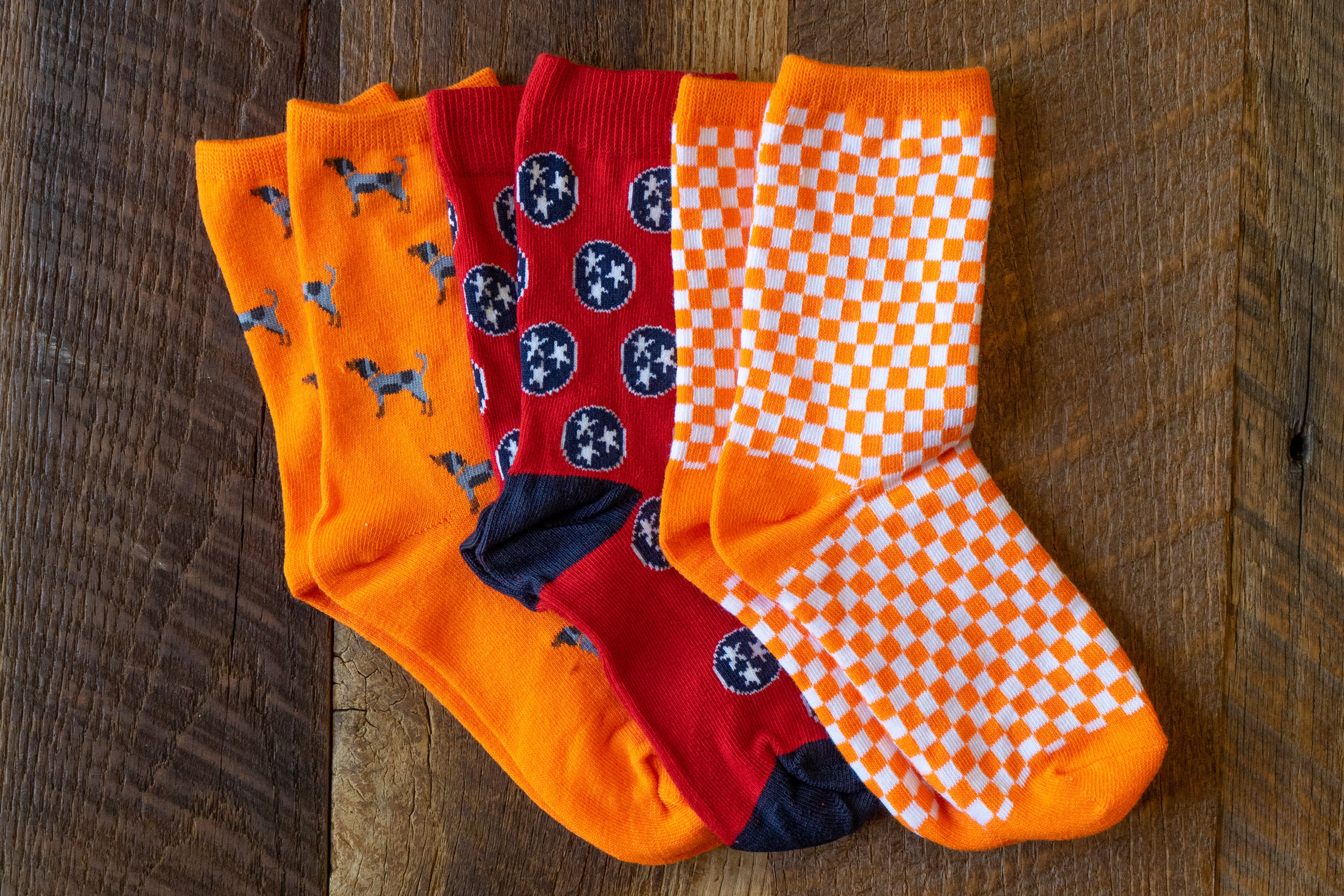 Kids Tennessee Tristar & Vols Checkerboard Socks by Volunteer Traditions Red Tristar / One Size Kids Tennessee Tristar & Vols Checkerboard Socks by Volunteer Traditions Red Tristar / One Size