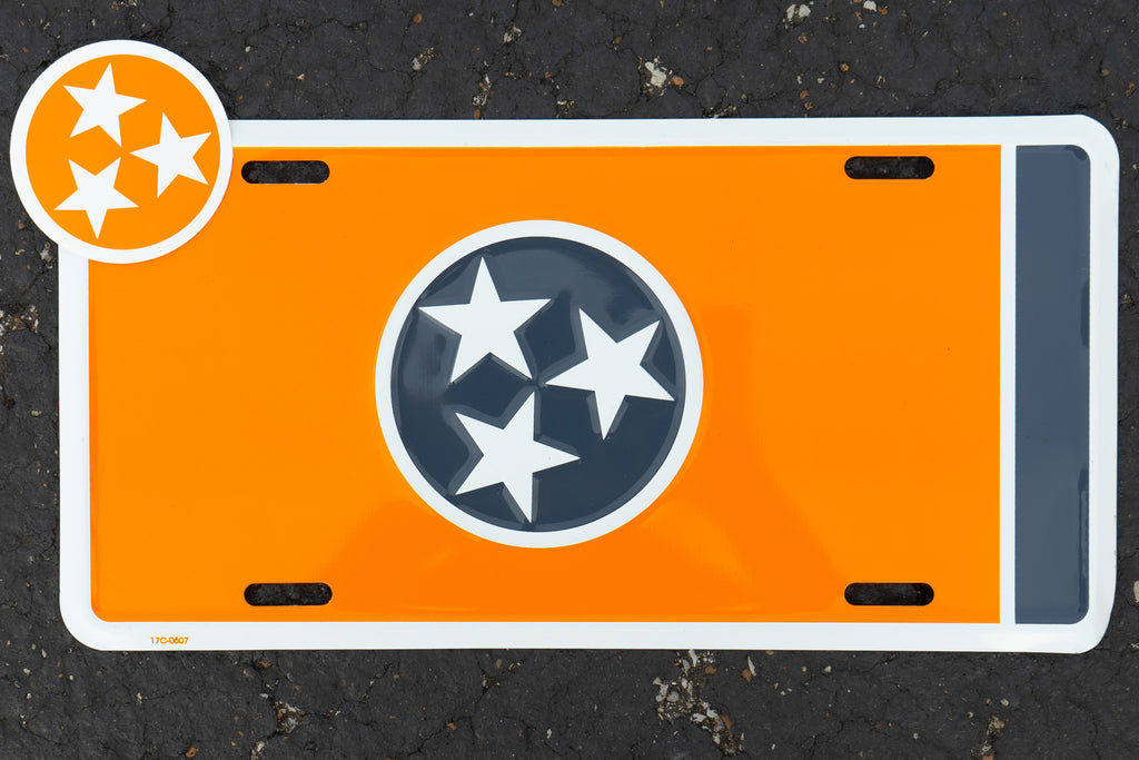 Orange Tennessee State Flag License Plate