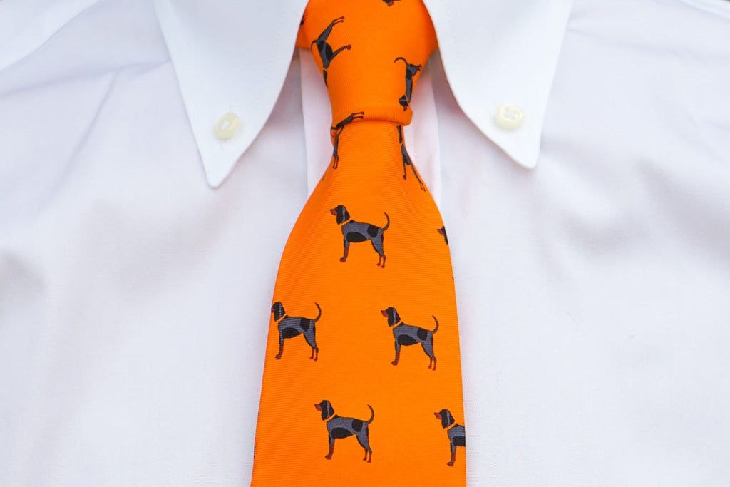 Orange Bluetick Tie